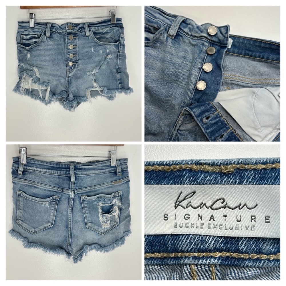 KanCan Signature Distressed Cut Off Denim Jean Shorts Size 28 Button Fly 28x2